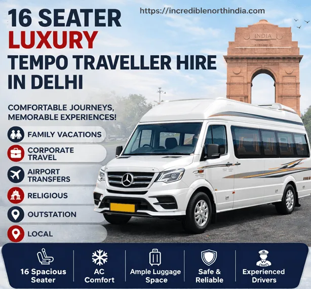16 seater luxury Tempo Traveller in Delhi