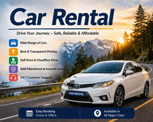 Chauffeur-driven car for a North India mountain journey