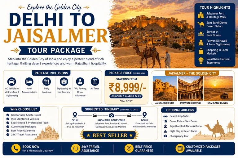 Jaisalmer private route from Delhi