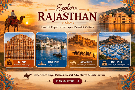 Jaipur, Udaipur, Jaisalmer, Jodhpur Experience Royal Heritage, Desert Adventures & Colourful Culture