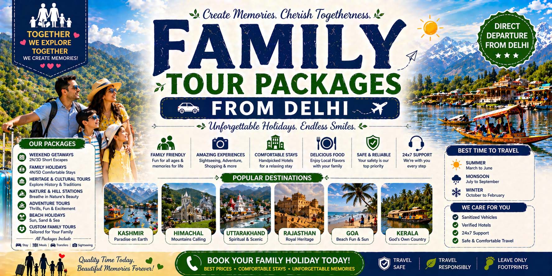Family Tour Packages from Delhi – Complete Guide, Itinerary, Cost & Deals