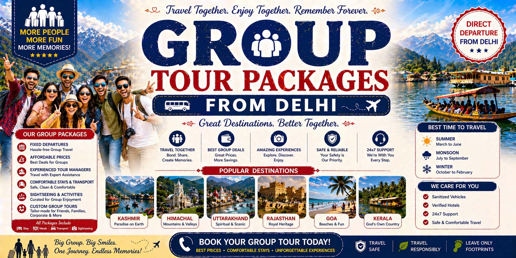 Group Tour Packages from Delhi – Complete Guide, Itinerary, Cost & Deals