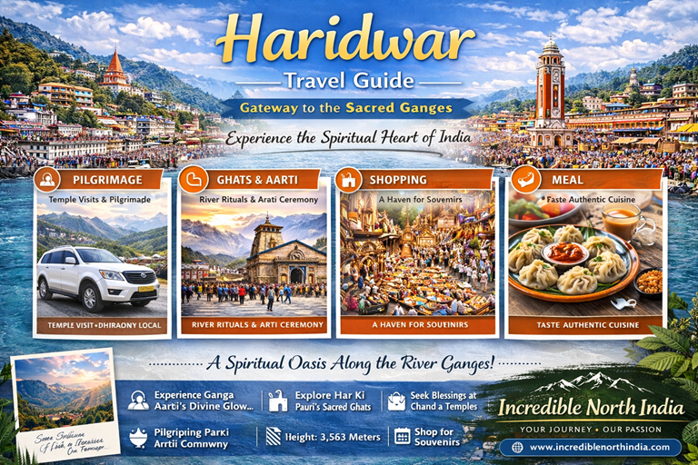 Haridwar tour package from Delhi Ganga aarti Har Ki Pauri temple sightseeing travel Incredible North India