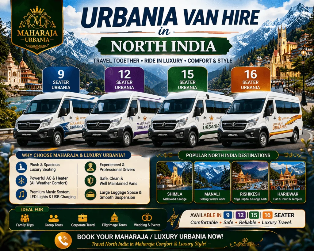 Premium Force Urbania rental in North India with driver