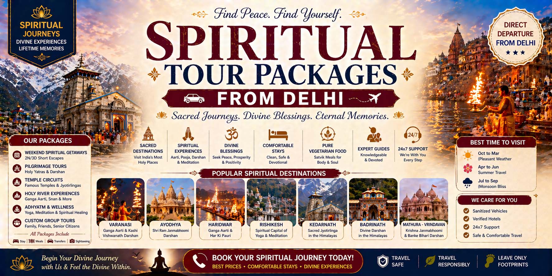 Spiritual Tour Packages from Delhi – Complete Guide, Itinerary, Cost & Deals