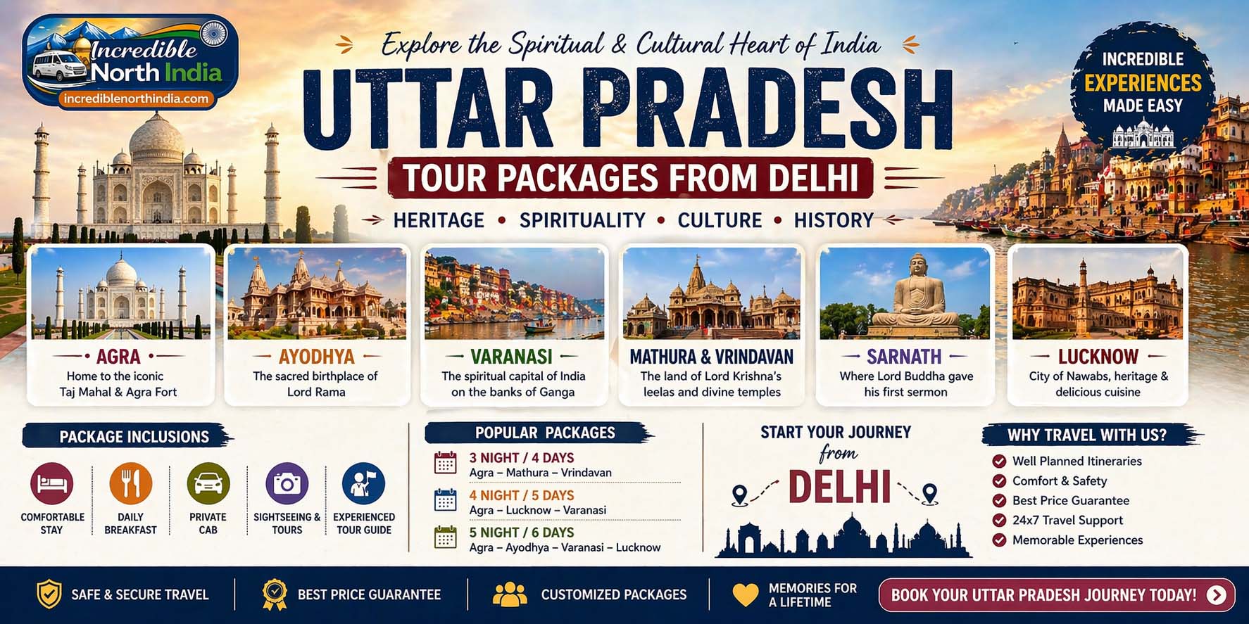 Uttar Pradesh Tour Packages from Delhi – Complete Guide, Itinerary, Cost & Deals