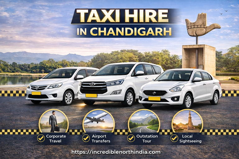 Taxi hire in Chandigarh with Innova, Dzire and Etios for airport transfers, corporate travel, outstation tours and local sightseeing services
