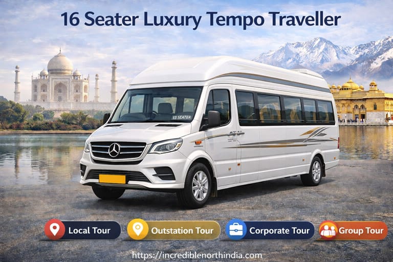 16 Seater Luxury Tempo Traveller hire in Chandigarh