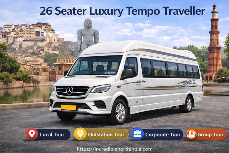 26 Seater Luxury Tempo Traveller hire in Chandigarh