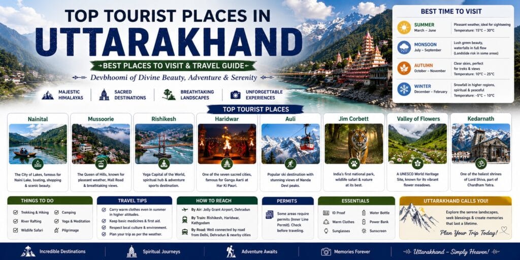 Top Tourist Places in Uttarakhand