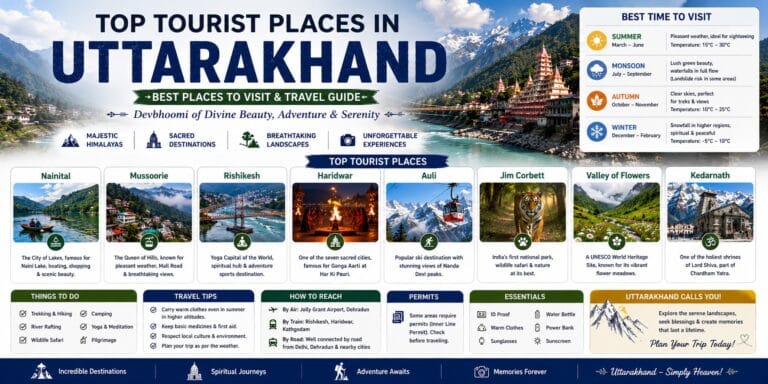 Top Tourist Places in Uttarakhand