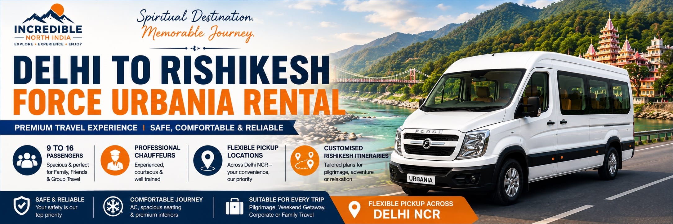 Luxury Force Urbania Hire from Delhi to Rishikesh