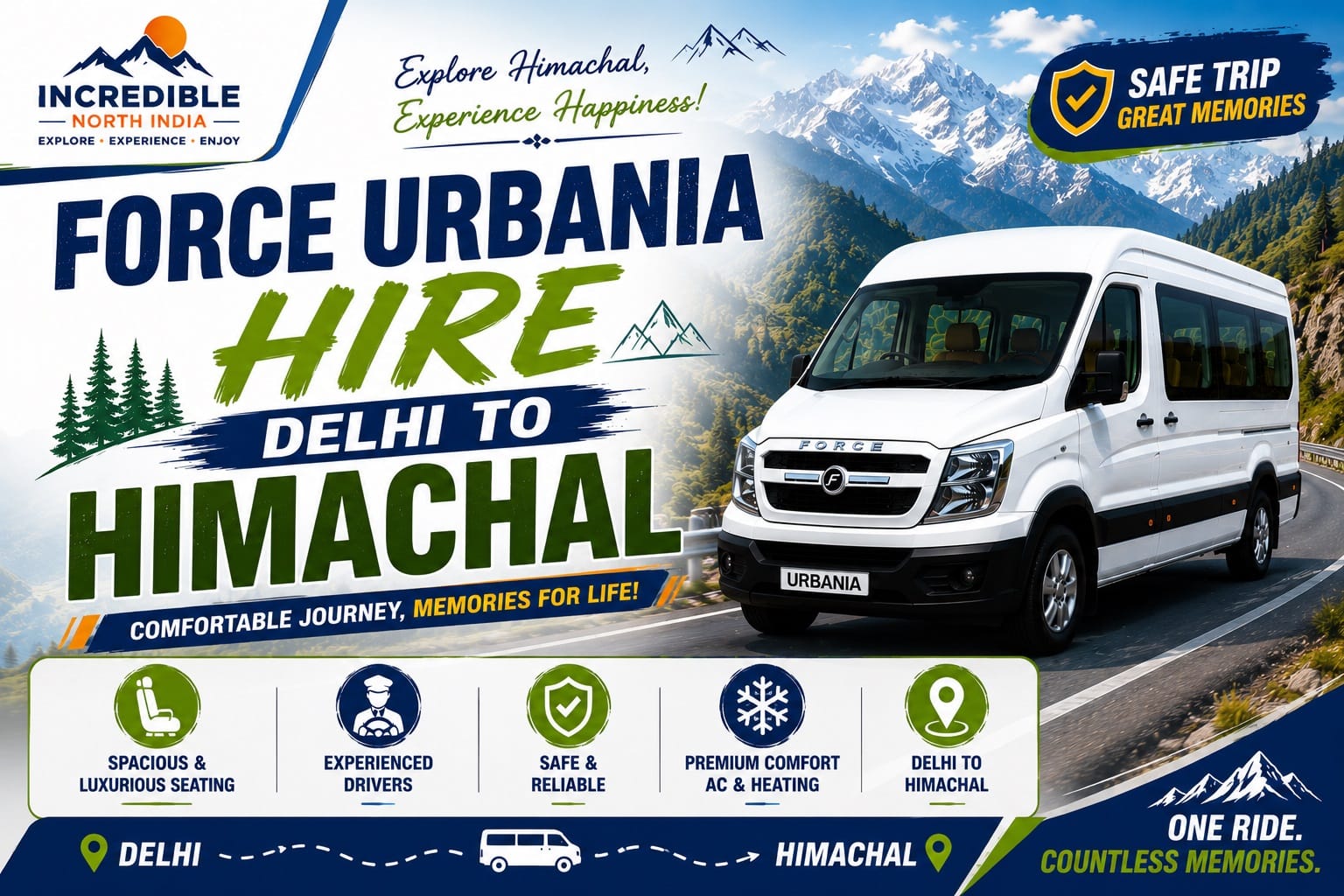 Force Urbania hire Delhi to Himachal