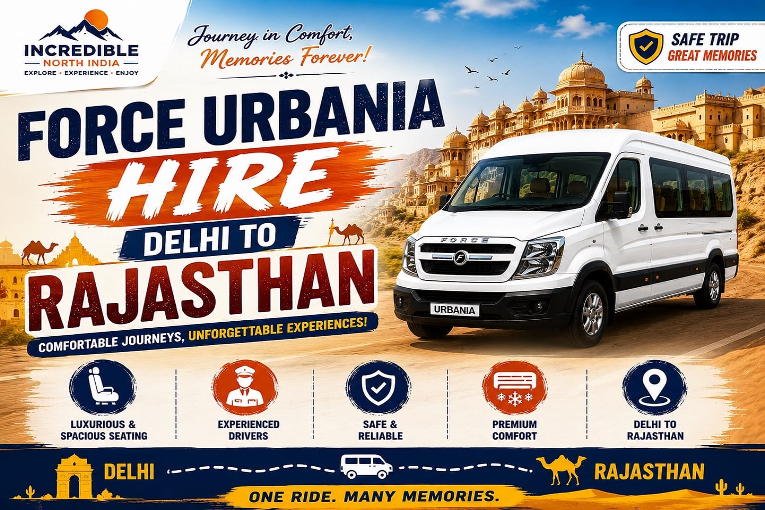 Force Urbania Delhi to Rajasthan