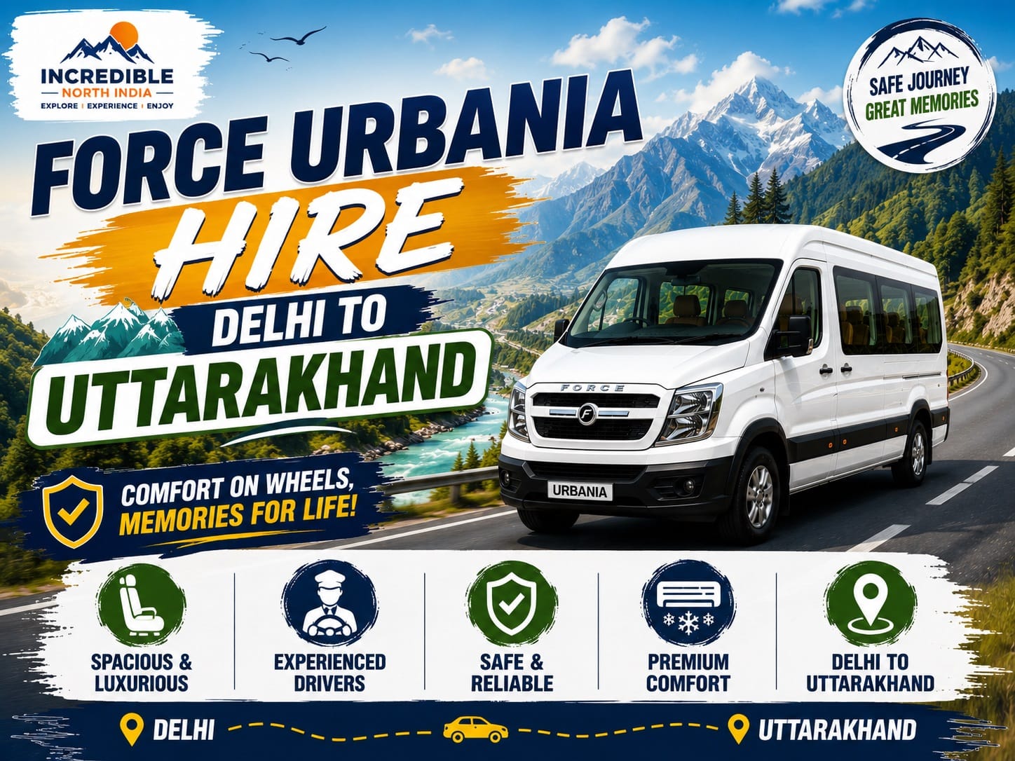 Premium group vehicle for Delhi to Uttarakhand tours