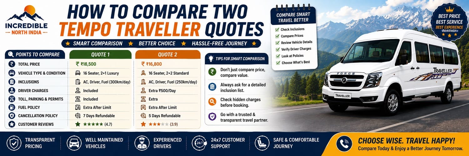 How to Compare Two Tempo Traveller Quotes