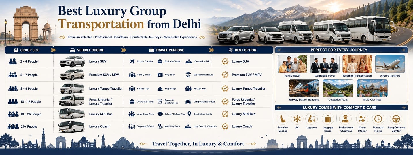 What Is the Best Luxury Group Transportation from Delhi