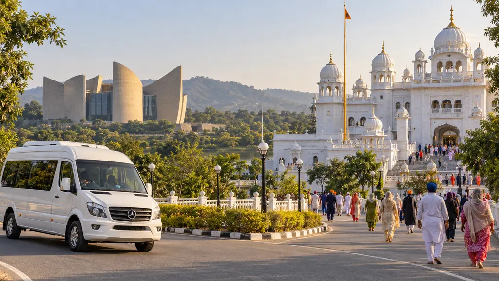 Delhi to Anandpur Sahib Tempo Traveller destination view