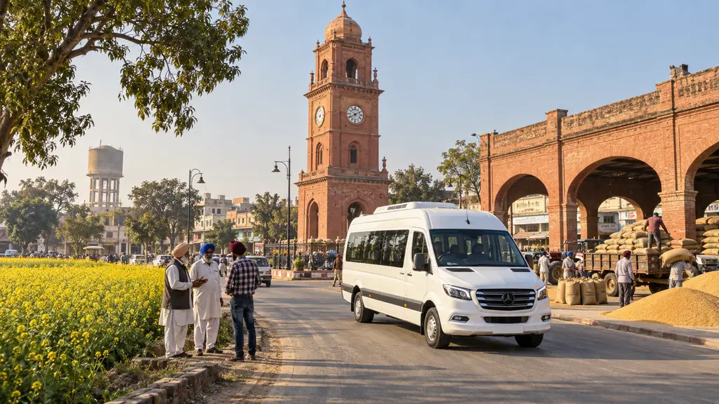Delhi to Barnala Tempo Traveller destination view