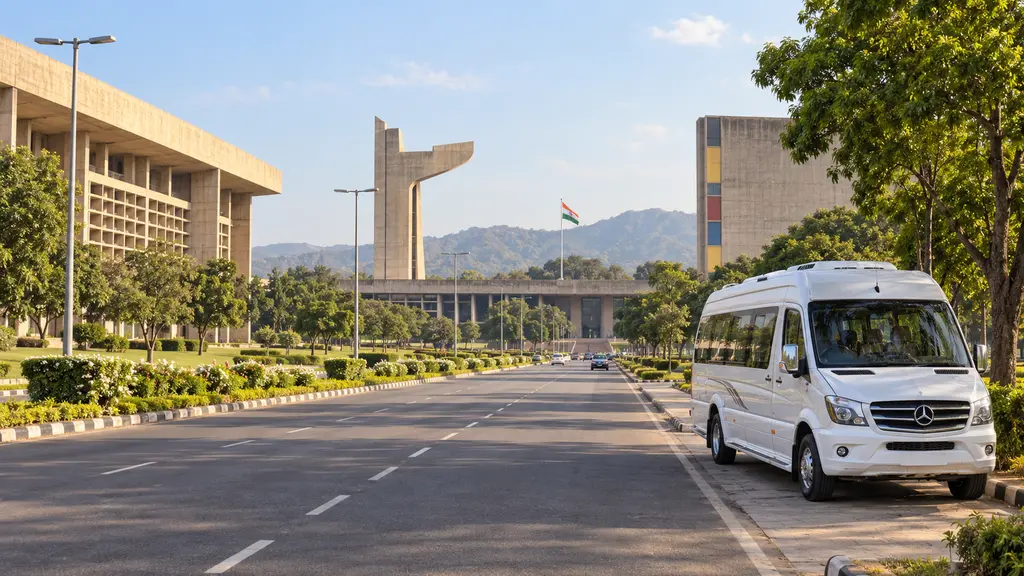 Delhi to Chandigarh Tempo Traveller destination view