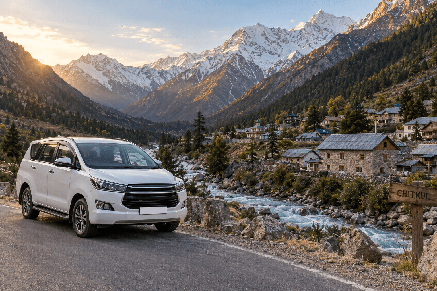 Delhi to Chitkul car rental with driver