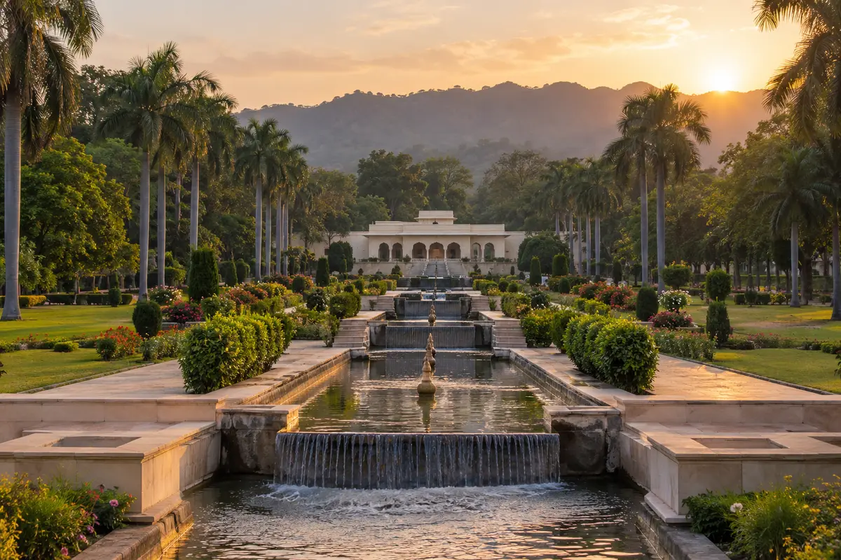 AI illustration inspired by Pinjore Gardens, Haryana