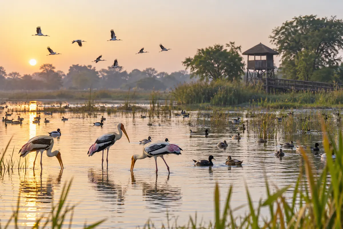 AI illustration inspired by Sultanpur National Park, Haryana