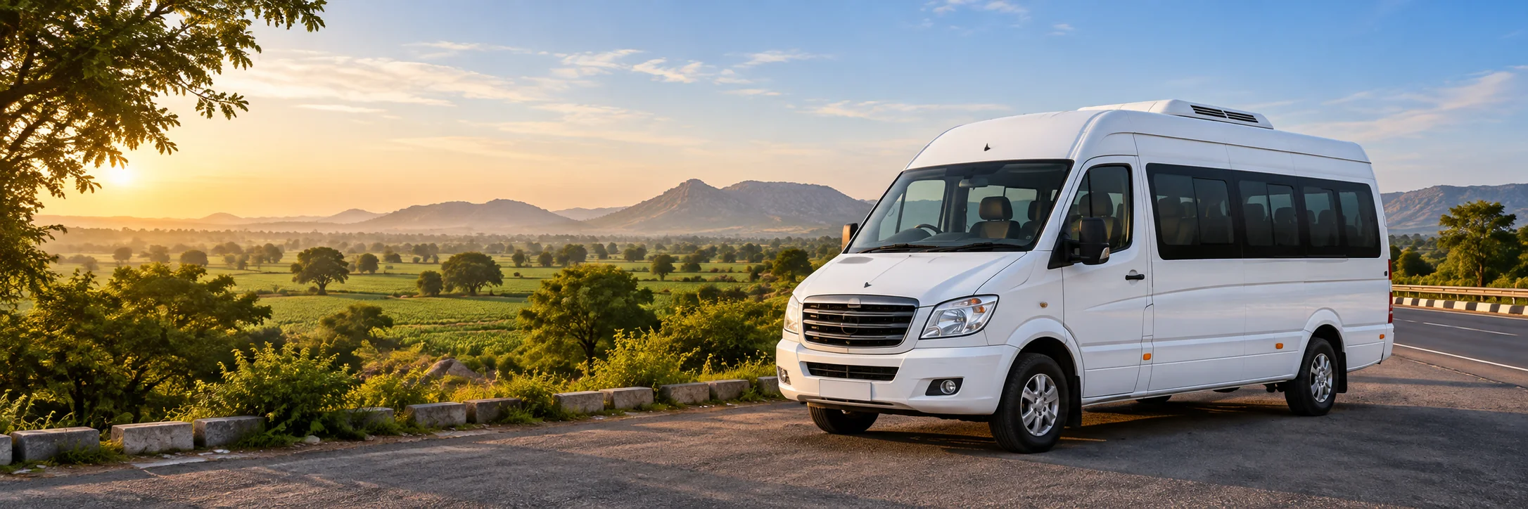 AI illustration of a private group vehicle on a Haryana journey