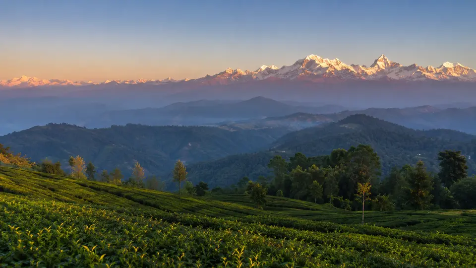 Illustrative Kumaon hills and Himalayan panorama