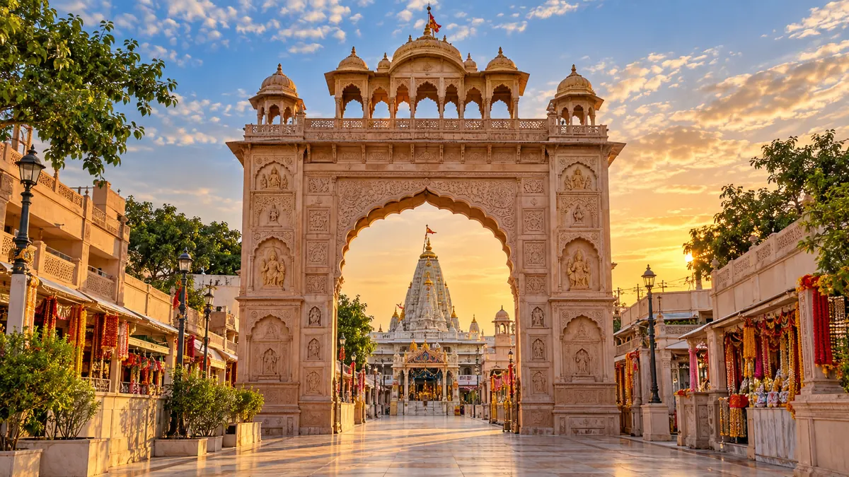 AI-generated illustrative scene for Khatu Shyam Ji; not a verified destination photograph.