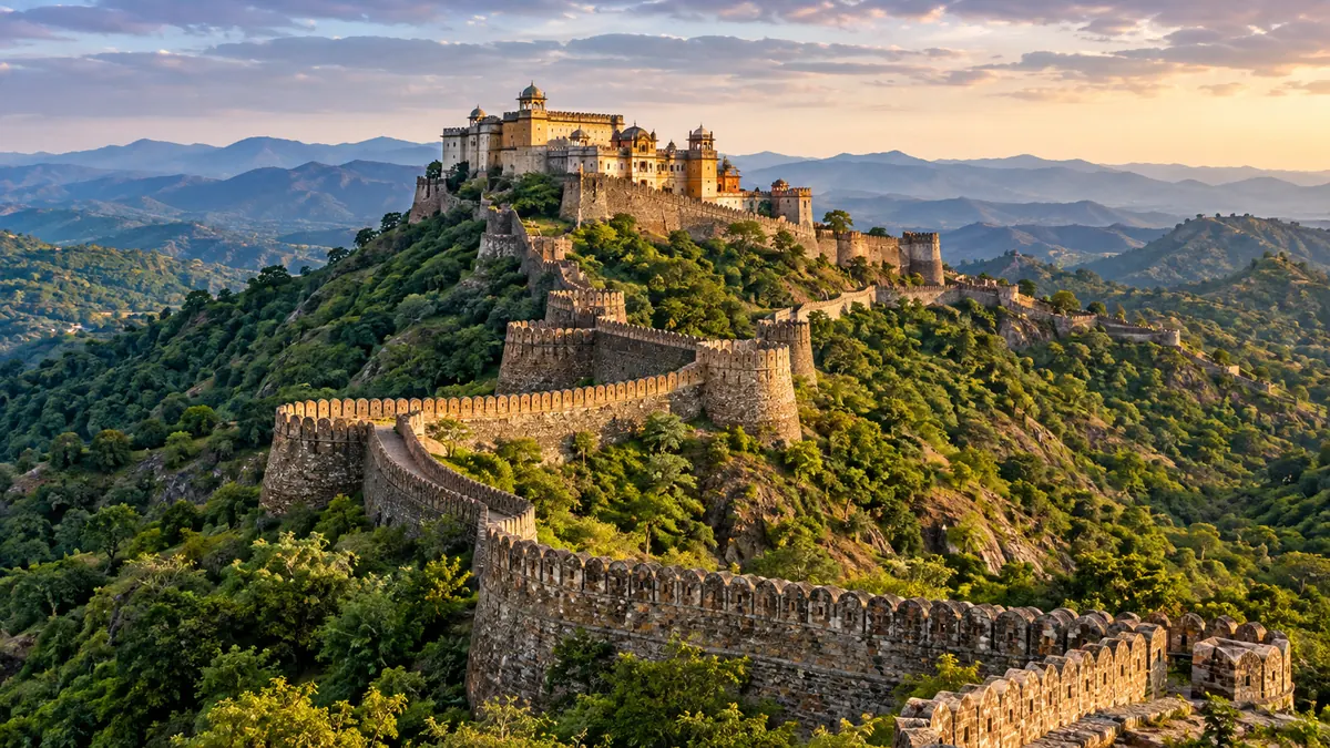 AI-generated illustrative scene for Kumbhalgarh; not a verified destination photograph.