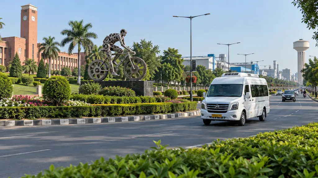 Delhi to Ludhiana Tempo Traveller destination view