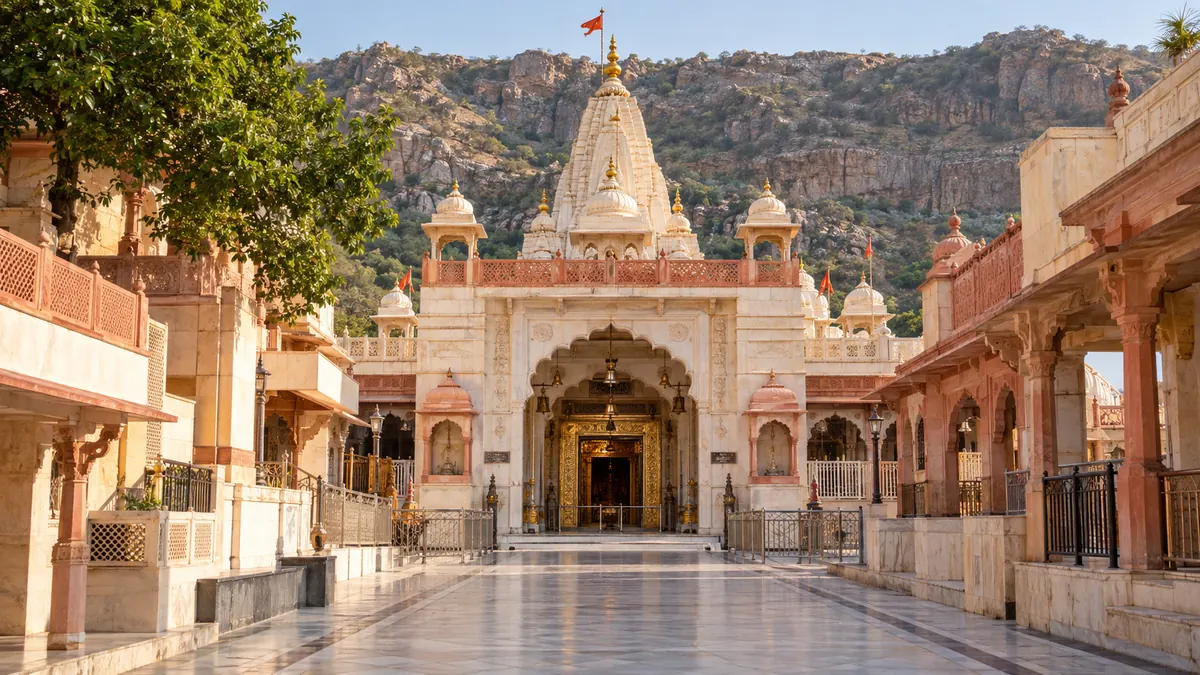 AI-generated illustrative scene for Mehandipur Balaji; not a verified destination photograph.
