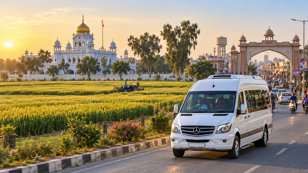 Delhi to Moga Tempo Traveller destination view