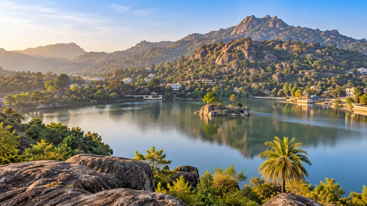 AI-generated illustrative scene for Mount Abu; not a verified destination photograph.