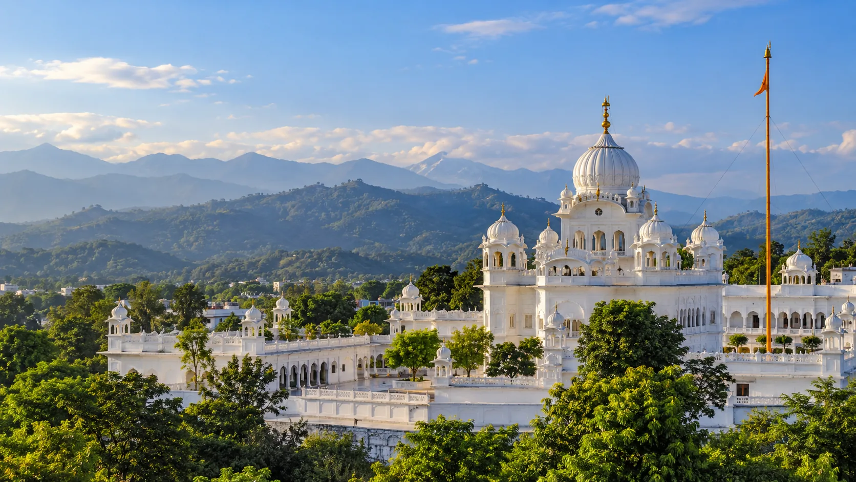 Illustrative Punjab destination scene for Anandpur Sahib