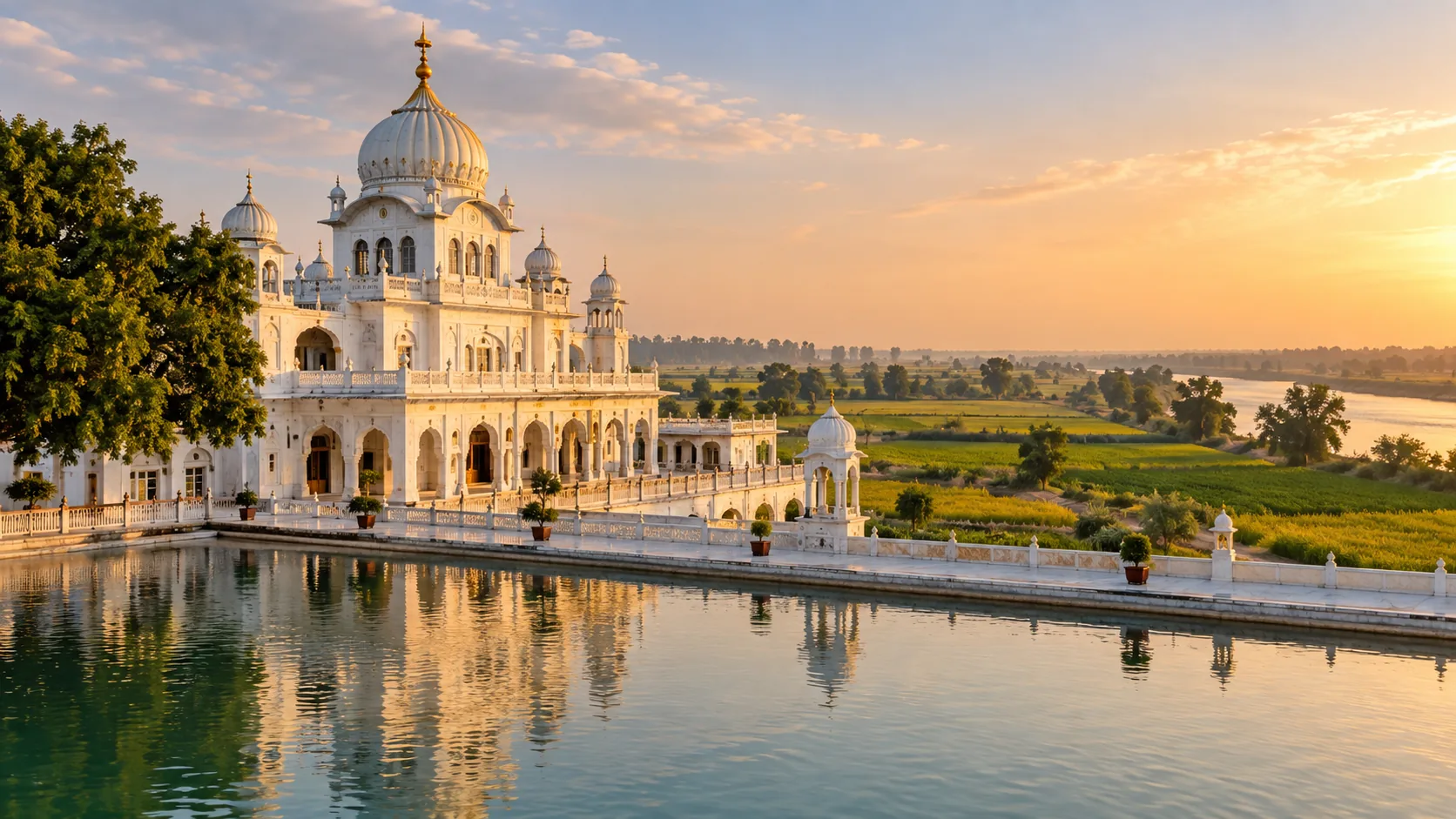 Illustrative Punjab destination scene for Dera Baba Nanak