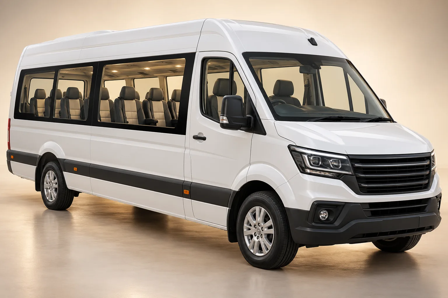 Illustration of 12 Seater Maharaja Urbania Individual 1×1 seats cabin