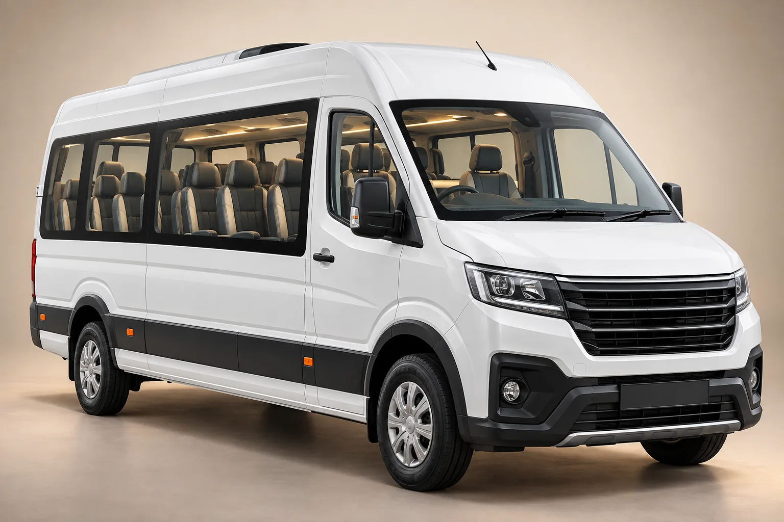 Illustration of 16 Seater Urbania 2×1 seats cabin