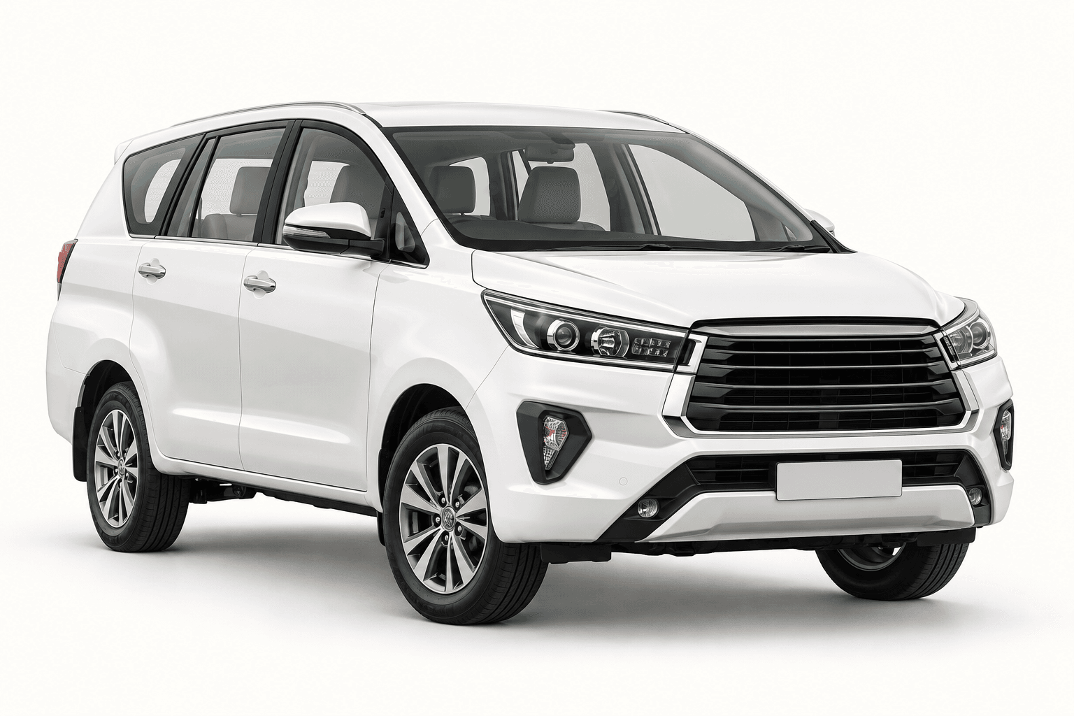 White Innova Crysta class MPV for Rajasthan trip