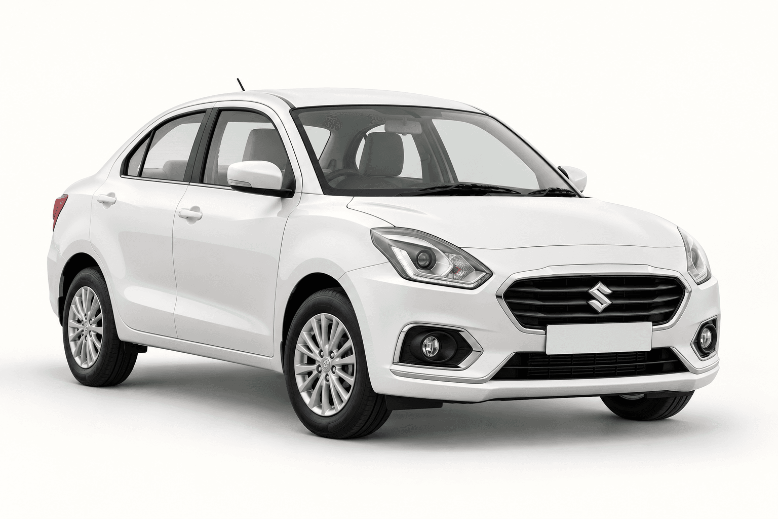White Dzire class sedan for Rajasthan trip