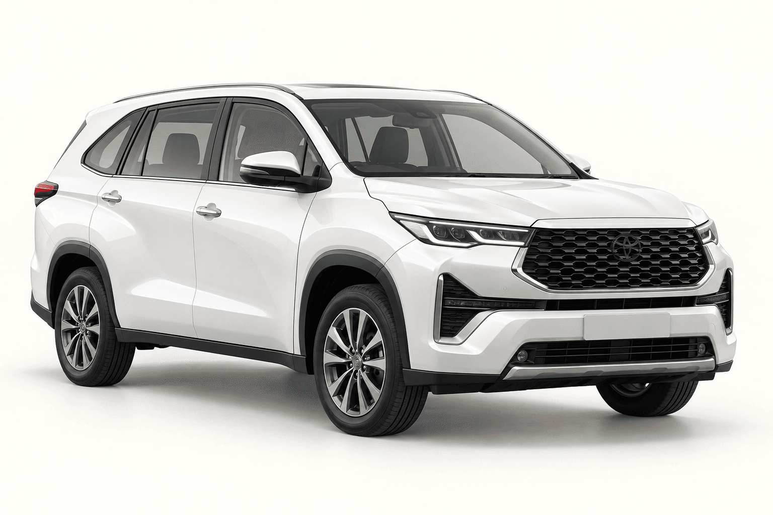 White Innova Hycross class premium MPV