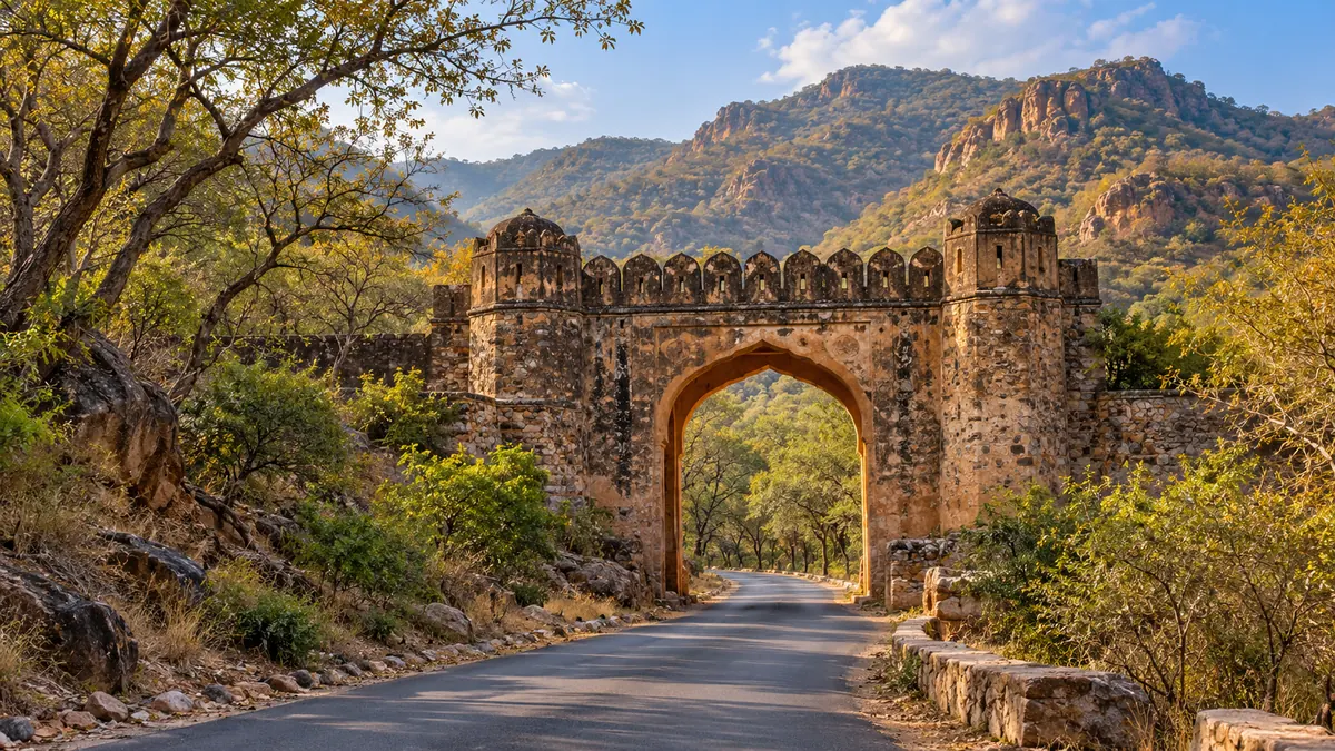 AI-generated illustrative scene for Sariska; not a verified destination photograph.