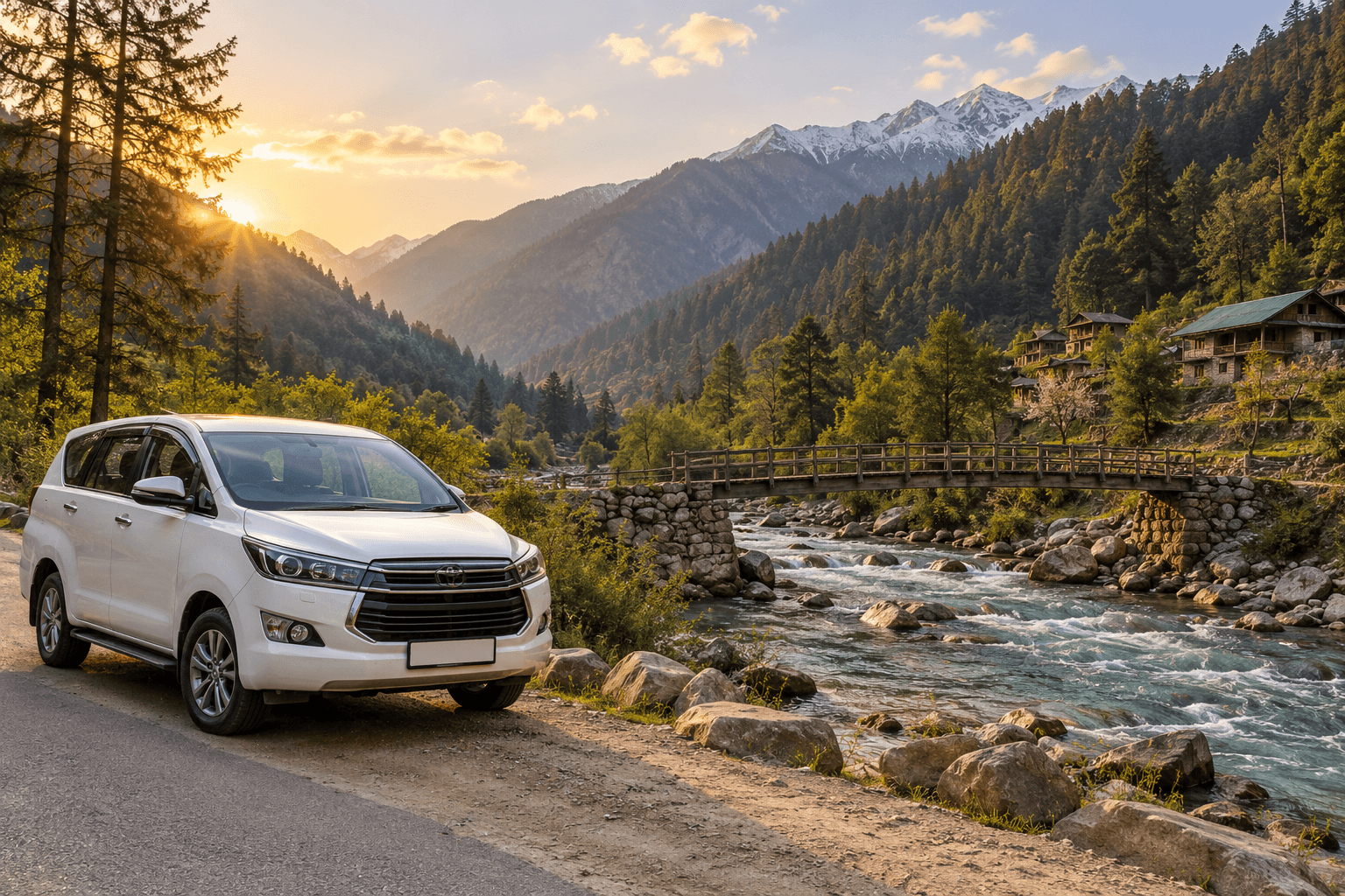 Delhi to Tirthan Valley car rental with driver