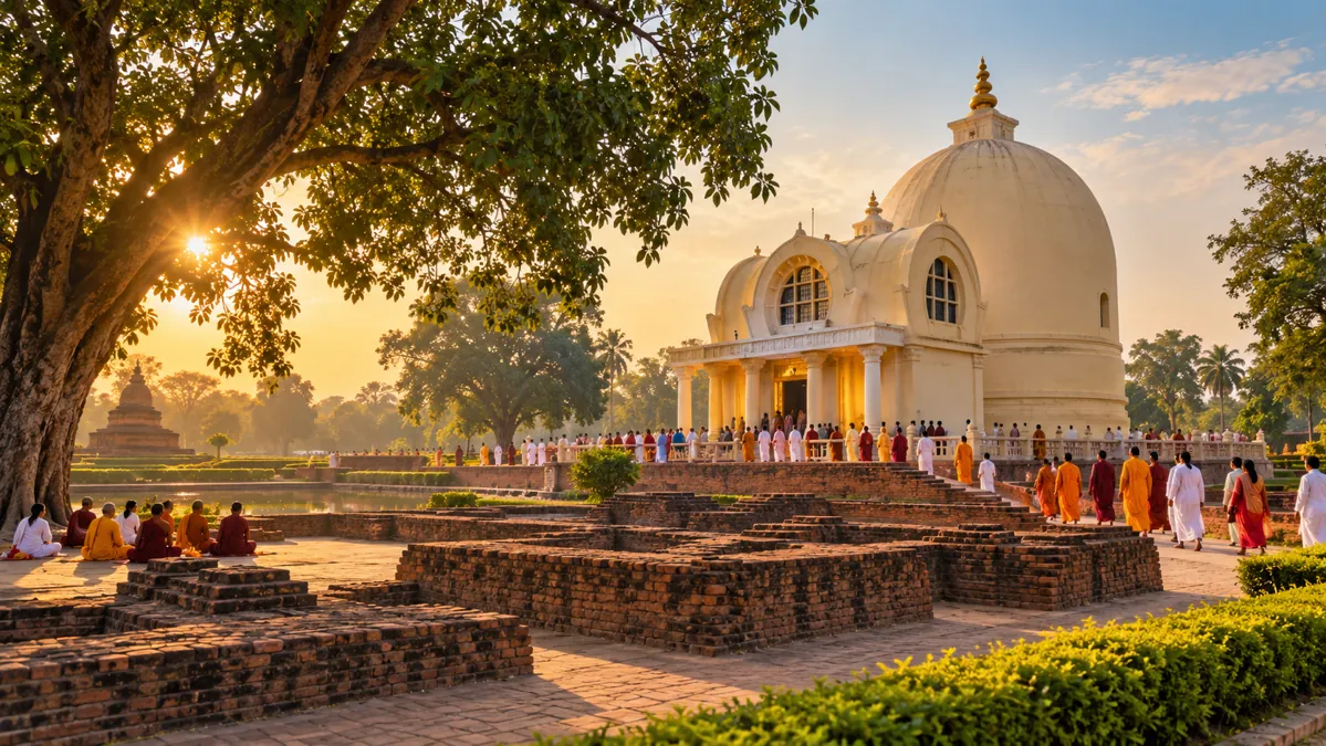 Travel illustration of Kushinagar, Uttar Pradesh