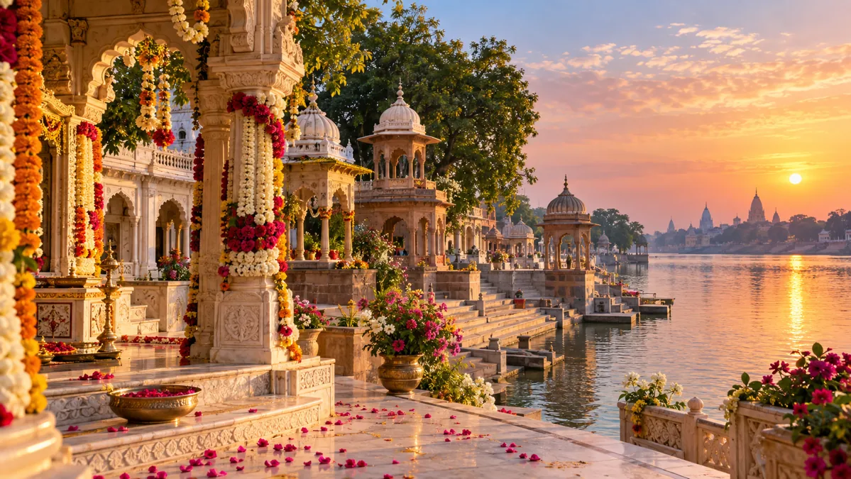 Travel illustration of Vrindavan, Uttar Pradesh