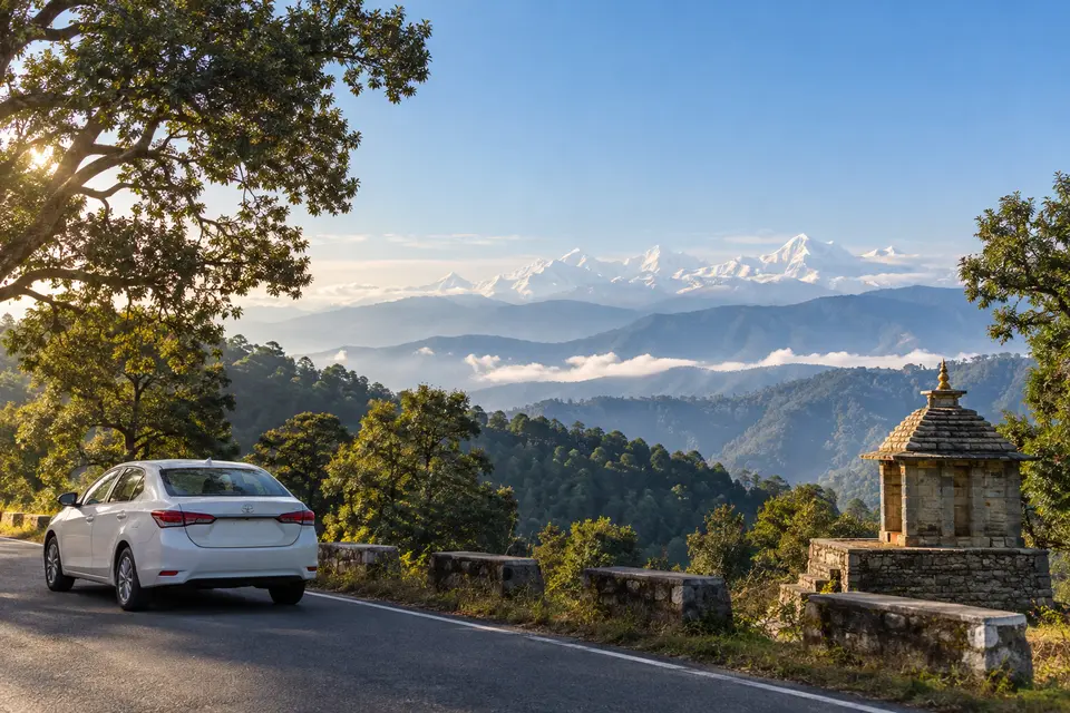 Delhi to Binsar car rental with driver