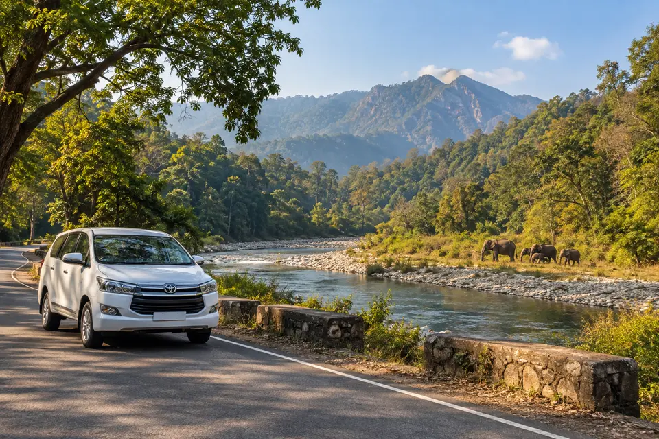 Delhi to Rajaji National Park car rental with driver