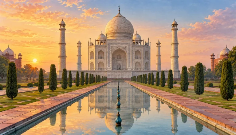 Agra destination landmark illustration
