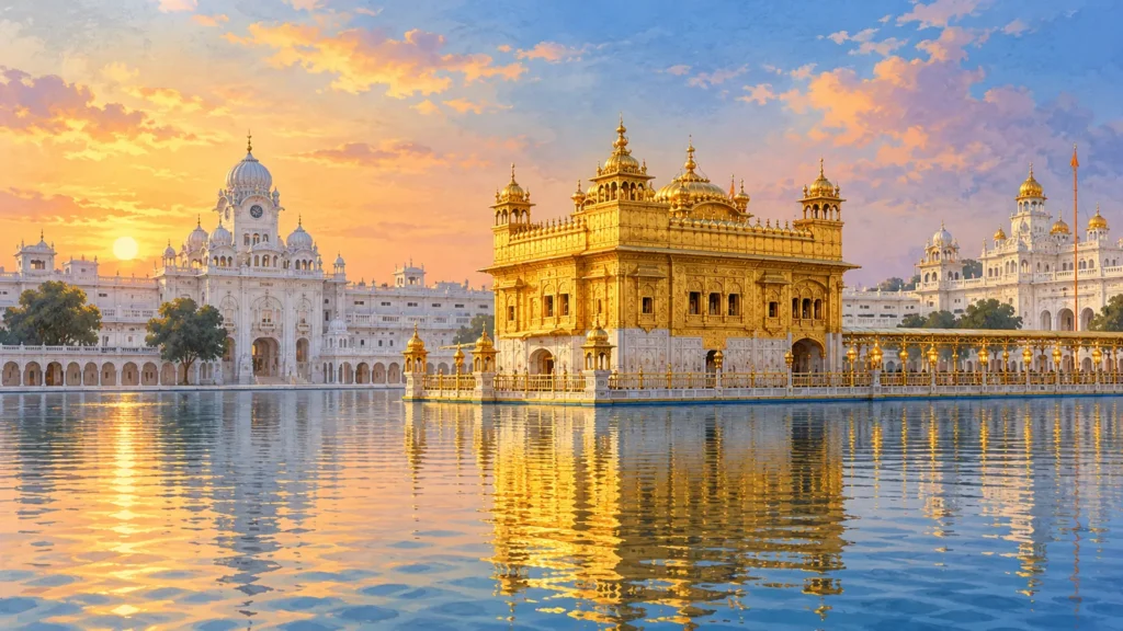 Amritsar destination landmark illustration